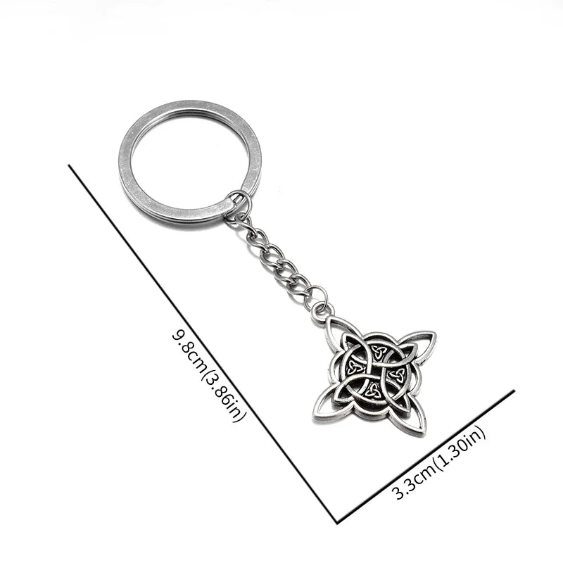 Vintage Witchcraft Witch Knot Keychain Fashion Lucky Irish Amulet Celtic Knot Men Women Gifts