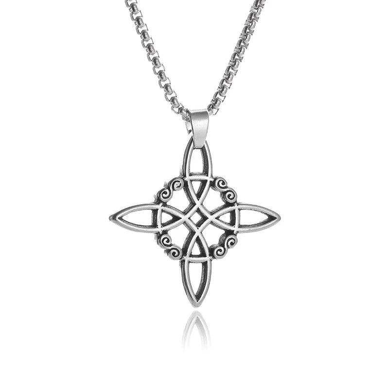 Trendy Witchcraft Witch Knot Necklace Celtic Irish Protection Knot Pendant Men Women Trending Amulets Jewelry Gifts