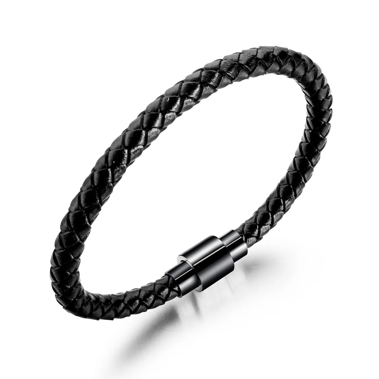 Men's Creative Fashion Simple Leather Cord Men's Bracelet Retro Handmade Woven Snakeskin Twist Bracelet Casual Jewelry Gift