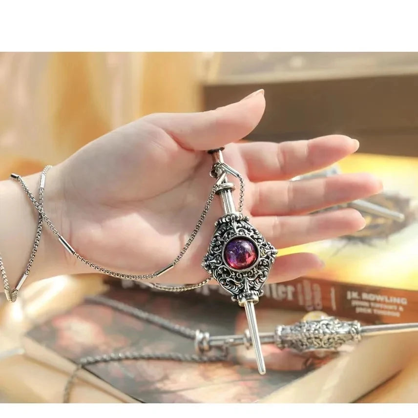 Magic Witch Necklace Women's Vintage Blood Pack Removable Witch Wand Pendant Cosplay Jewelry Couple New Lover