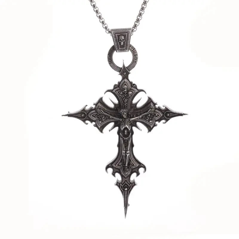 Dante Purgatory Cross Necklace Vintage Christian Passion Jesus Cross Pendant Male and Female Catholic Amulet Jewelry Gift